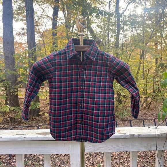 Carter's Other - Carter’s Toddler Boys Red Green Plaid Button Up